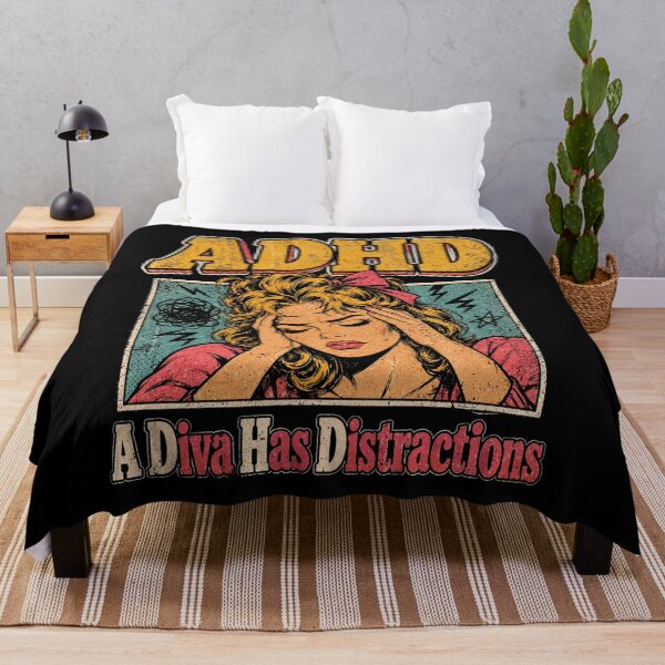 Item preview, ADHD A Diva Has Distractions Retro designed and sold by schoolofbullies.