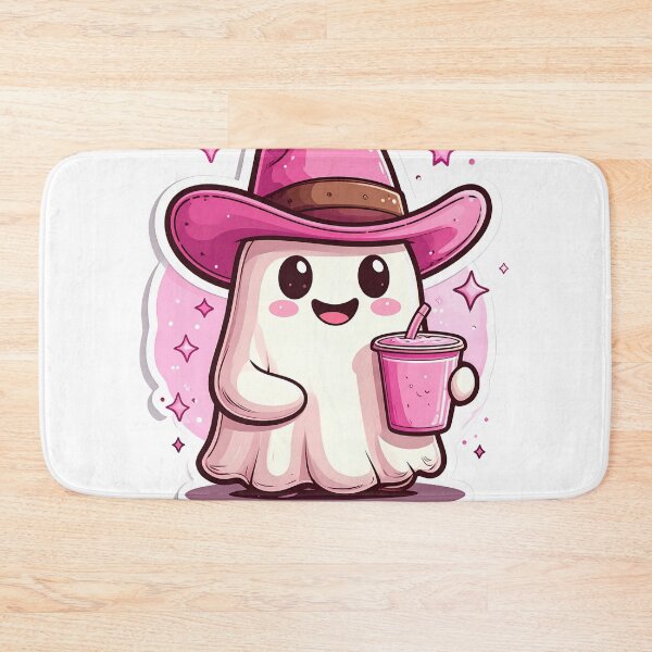 Item preview, cute cowboy ghost drinking tea designed and sold by Artlustic.