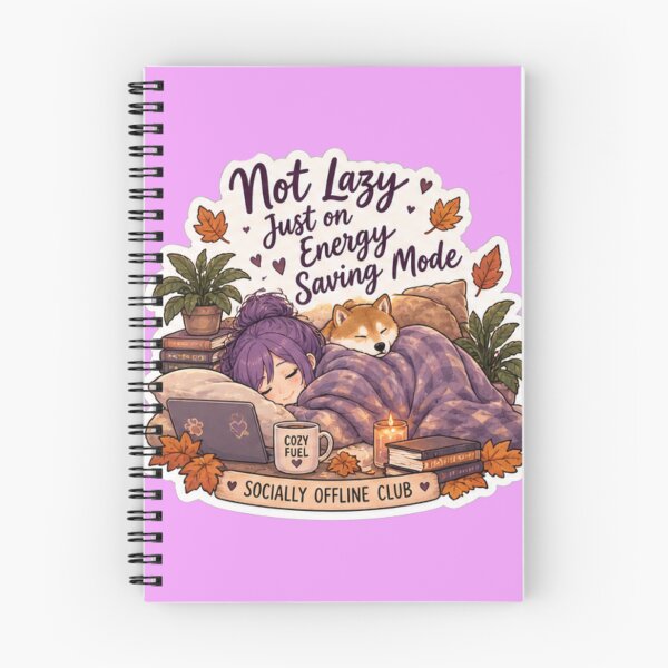 Item preview, Not Lazy Just on Energy Saving Mode Anime Girl Design | Socially Offline Club Cozy Nap designed and sold by DailyStruggleCo.