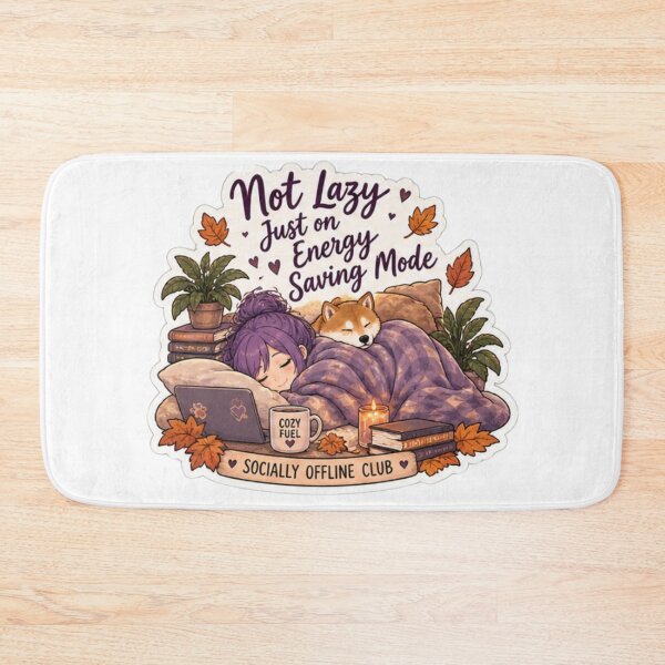 Item preview, Not Lazy Just on Energy Saving Mode Anime Girl Design | Socially Offline Club Cozy Nap designed and sold by DailyStruggleCo.