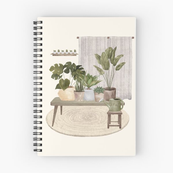 Artikelvorschau, Illustration einer Boho-Zimmerpflanzenecke entworfen und verkauft von HBBS DESIGNS.