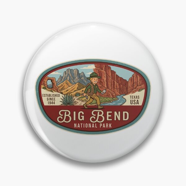 Item preview, Big Bend National Park Texas Vintage Desert Canyon Badge designed and sold by LittleArij.