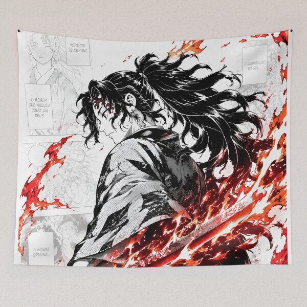 Item preview, Sun Breathing Samurai Warrior Red Flame Katana Anime Art designed and sold by Dyan4.