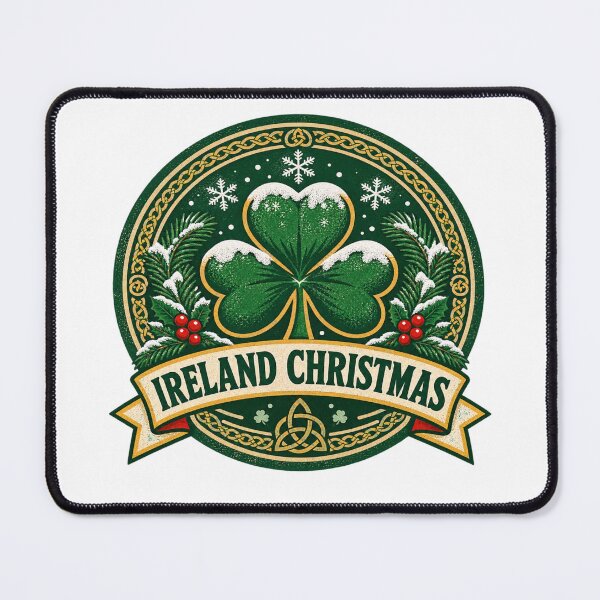 Item preview, Ireland Christmas Shirt – Retro Shamrock Snow Holiday Badge Design designed and sold by Globalcitytees.
