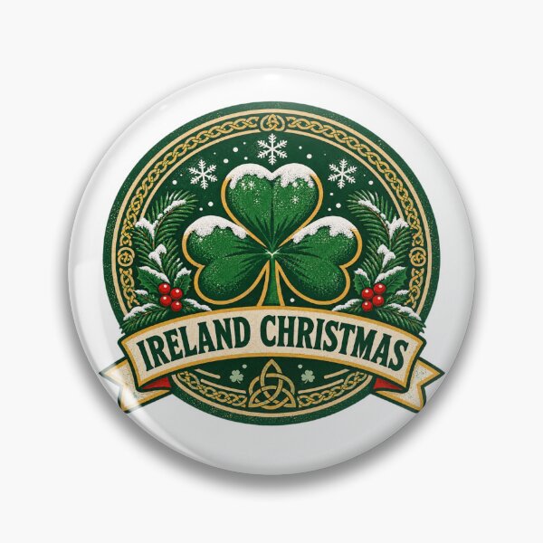 Item preview, Ireland Christmas Shirt – Retro Shamrock Snow Holiday Badge Design designed and sold by Globalcitytees.