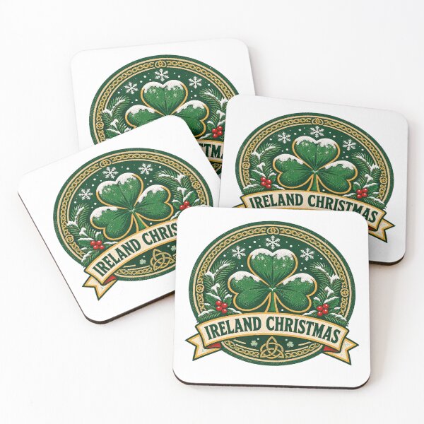 Item preview, Ireland Christmas Shirt – Retro Shamrock Snow Holiday Badge Design designed and sold by Globalcitytees.