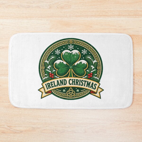 Item preview, Ireland Christmas Shirt – Retro Shamrock Snow Holiday Badge Design designed and sold by Globalcitytees.