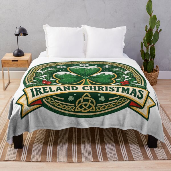 Item preview, Ireland Christmas Shirt – Retro Shamrock Snow Holiday Badge Design designed and sold by Globalcitytees.