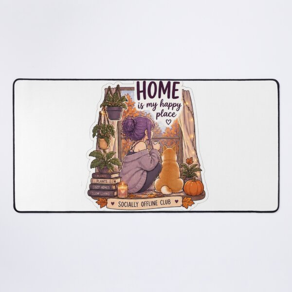 Item preview, Home Is My Happy Place Anime Girl Design | Socially Offline Club Cozy Autumn Window designed and sold by DailyStruggleCo.
