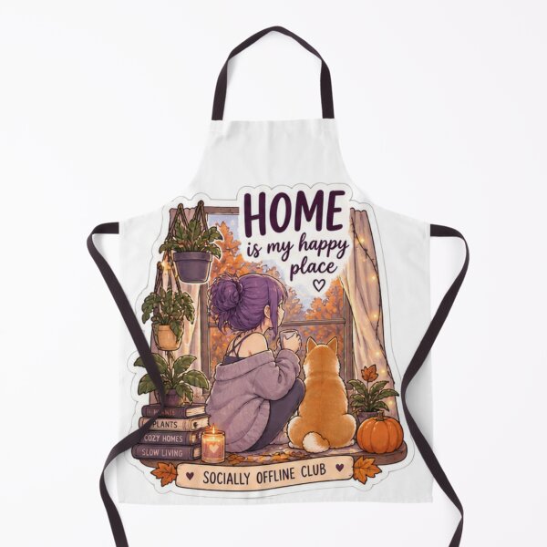 Item preview, Home Is My Happy Place Anime Girl Design | Socially Offline Club Cozy Autumn Window designed and sold by DailyStruggleCo.