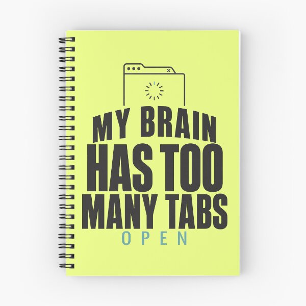 Item preview, Overthinker Brain Tabs Typography Design designed and sold by Fun2Fentastic.