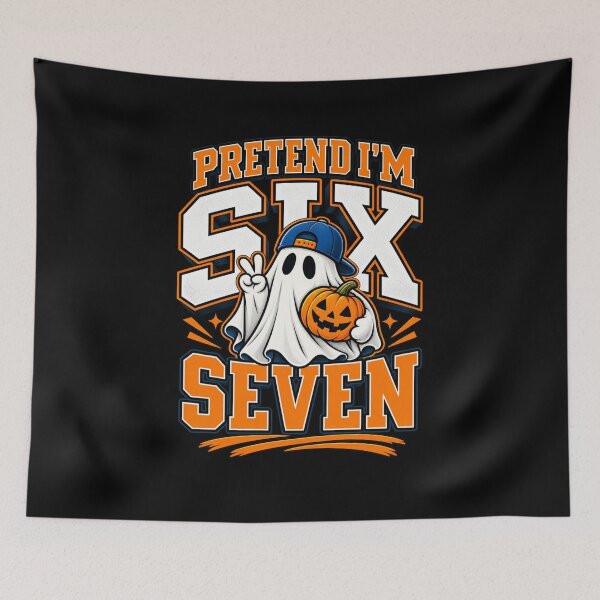 Item preview, Pretend I'm Six Seven Funny 6 7 Cool Ghost Halloween Costume Tshirt designed and sold by Trendably.