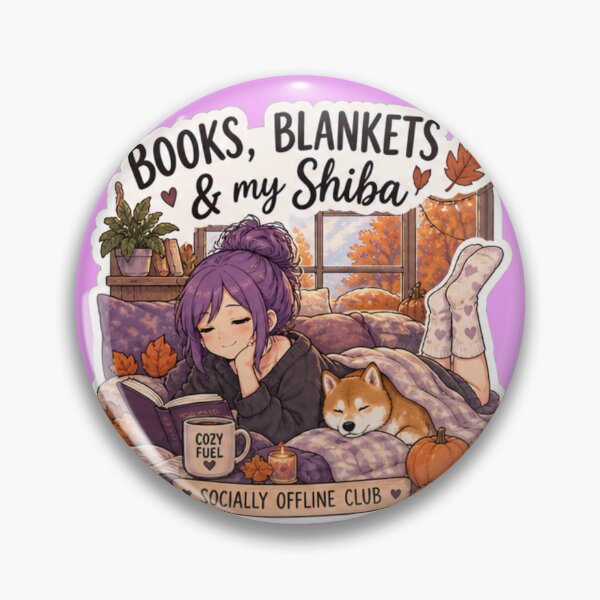 Item preview, Books Blankets and My Shiba Anime Girl Design | Socially Offline Club Cozy Reading designed and sold by DailyStruggleCo.