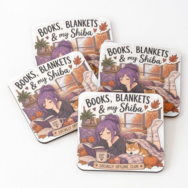 Item preview, Books Blankets and My Shiba Anime Girl Design | Socially Offline Club Cozy Reading designed and sold by DailyStruggleCo.