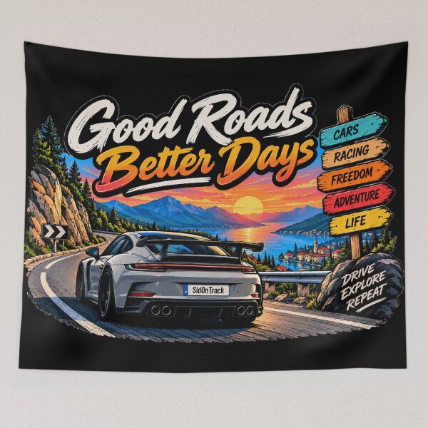 Item preview, Good Roads – Better Days – Vintage Racing Road Trip designed and sold by SidOnTrack.