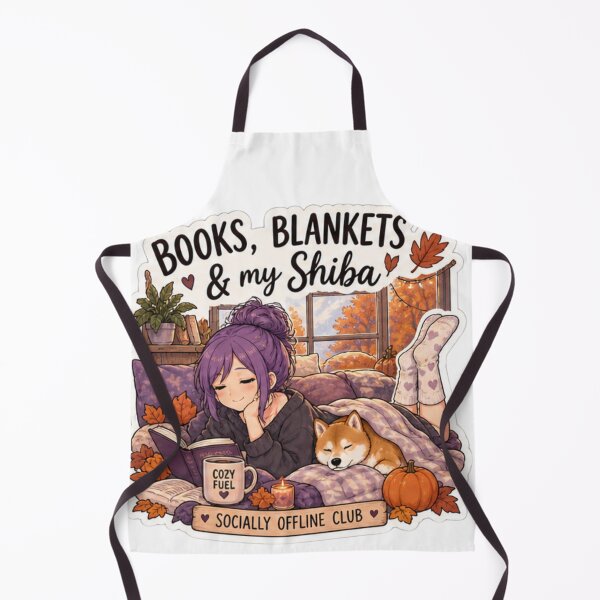 Item preview, Books Blankets and My Shiba Anime Girl Design | Socially Offline Club Cozy Reading designed and sold by DailyStruggleCo.