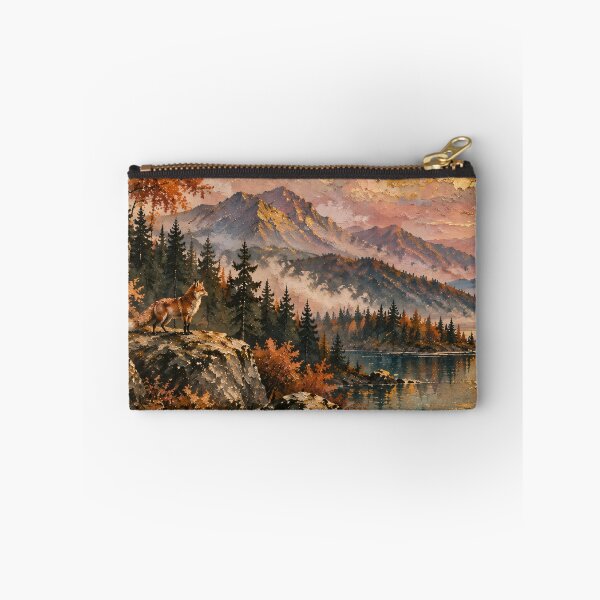 Item preview, Autumn Mountain Lake Fox Watercolour Painting designed and sold by Jozefin's Studio.