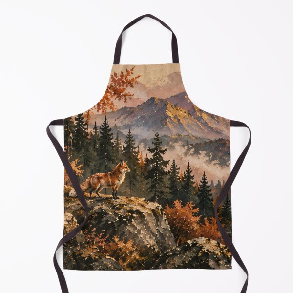 Item preview, Autumn Mountain Lake Fox Watercolour Painting designed and sold by Jozefin's Studio.