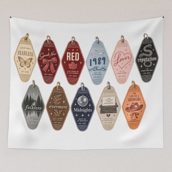 Item preview, Taylor Swift Albums Eras Motel Keys Vintage Music sticker pack designed and sold by taylorvinyls.