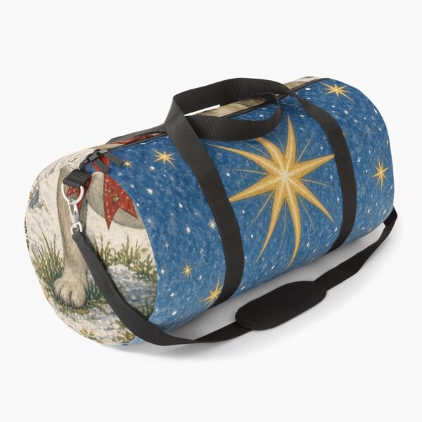 Item preview, Christmas Frenchie in a Snowy Village – Folk Art Inspired Winter Wonderland designed and sold by cipoprimo.