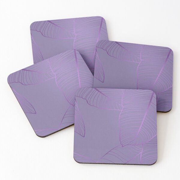 Item preview, Purple Line Art Tropical Leaves — Purple Palm Leaves Botanical Pattern designed and sold by LYAN-STORE.