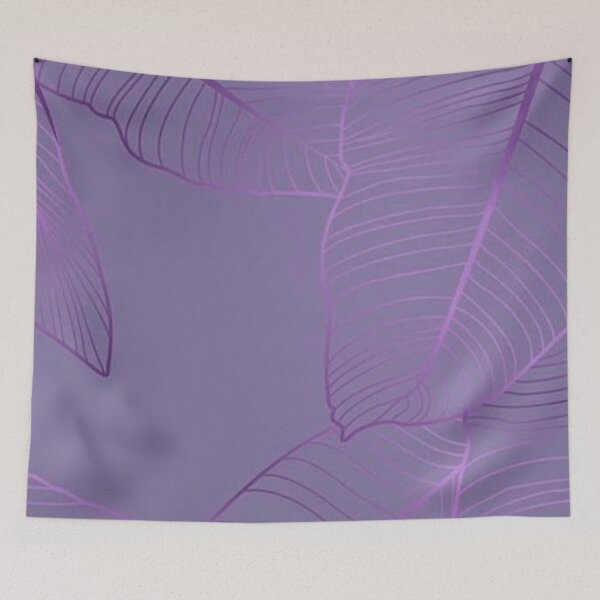 Item preview, Purple Line Art Tropical Leaves — Purple Palm Leaves Botanical Pattern designed and sold by LYAN-STORE.
