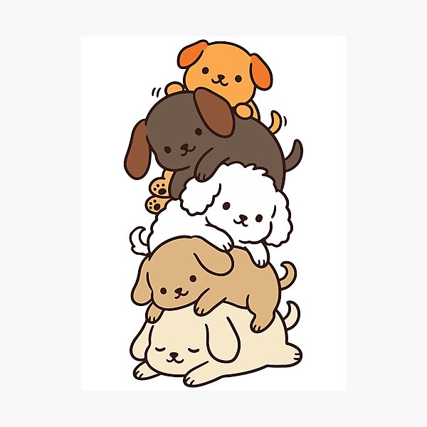 Item preview, Cute Puppy Stack – Kawaii Stacked Dogs designed and sold by AliveStyle.