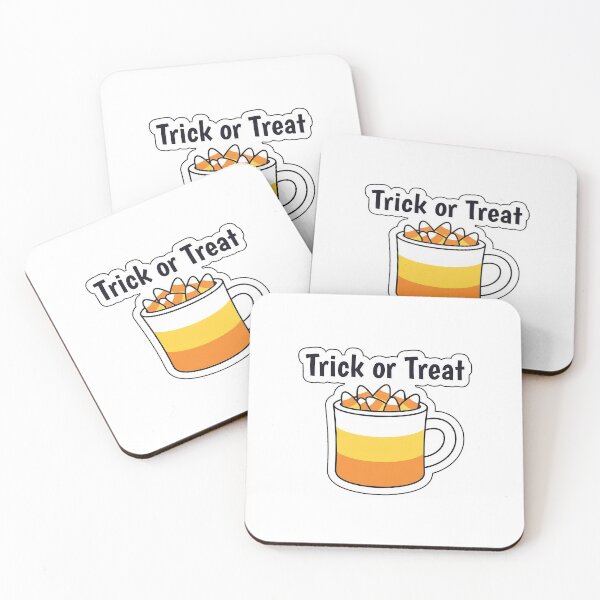 Item preview, Trick or Treat Candy Corn Cup - Cute Halloween Typography Sticker designed and sold by SimpleP.
