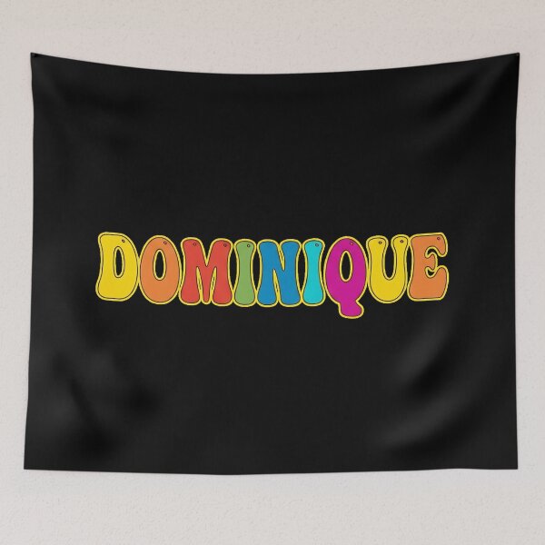 Item preview, ❤️ Dominique Personalized Name Wavy Retro Shirt, Coffee Mug, Sticker Gift designed and sold by HelixPedia.