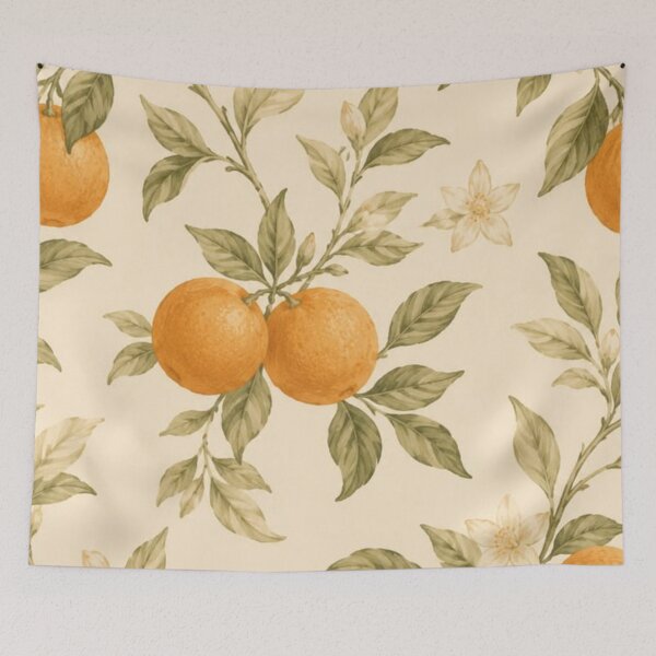 Item preview, Vintage Orange Tree Citrus Pattern — Rustic Botanical Blossom Art designed and sold by LYAN-STORE.