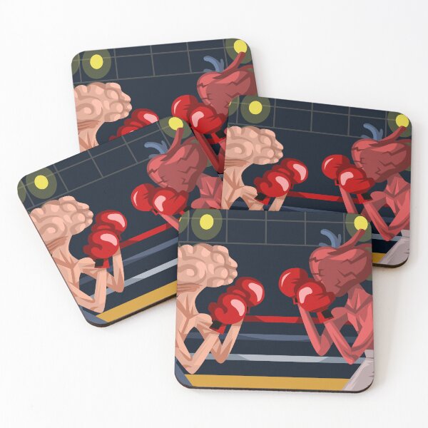 Item preview, boxers with brain and heart heads fighting between logic and emotion designed and sold by matintheworld ( delcarmat ).