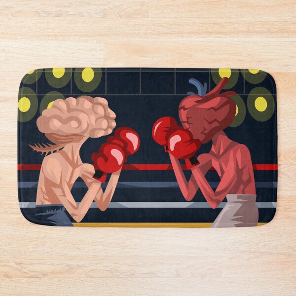 Item preview, boxers with brain and heart heads fighting between logic and emotion designed and sold by matintheworld ( delcarmat ).