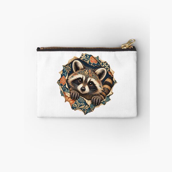 Item preview, Cute Raccoon Batik Floral Art – Vintage Boho Woodland Animal designed and sold by MG Aura.