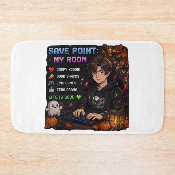 Item preview, Save Point My Room Gamer Anime Boy Design | PRO Gamer Club Cozy Autumn Setup designed and sold by DailyStruggleCo.