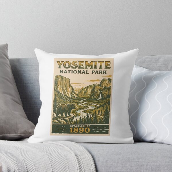 Item preview, Yosemite National Park Vintage Bear Half Dome Art designed and sold by LittleArij.