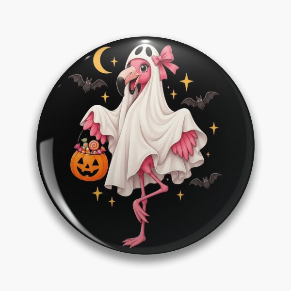 Item preview, Cute Ghost Flamingo - Pink Bow Sheet Ghost Halloween Trick or Treat designed and sold by haitrieuic96.