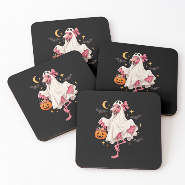 Item preview, Cute Ghost Flamingo - Pink Bow Sheet Ghost Halloween Trick or Treat designed and sold by haitrieuic96.