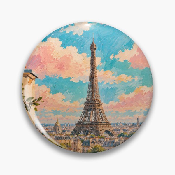 Item preview, Eiffel Tower – Colorful Maximalist Landscape Wall Art designed and sold by Quiet Sun.