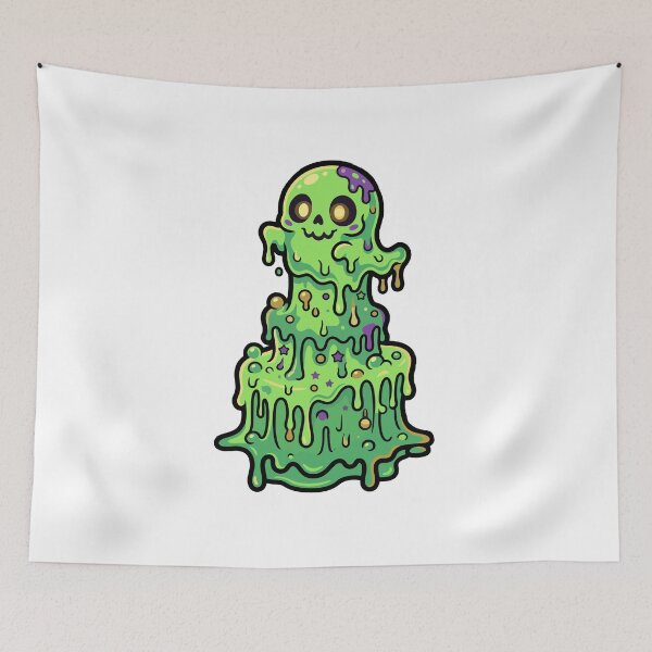 Item preview, Cute Melting Slime Skull – Kawaii Toxic Green designed and sold by AliveStyle.