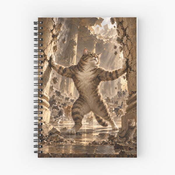 Item preview, Cat Shattering the Temple Pillars designed and sold by Ocelot-T.