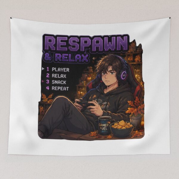 Item preview, Respawn and Relax Gamer Anime Boy Design | PRO Gamer Club Cozy Autumn Vibes designed and sold by DailyStruggleCo.