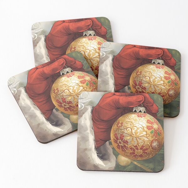 Item preview, Elegant Santa Hand with Gold Poinsettia | Christmas Holiday Gift & Home Decor designed and sold by VibranPalette.