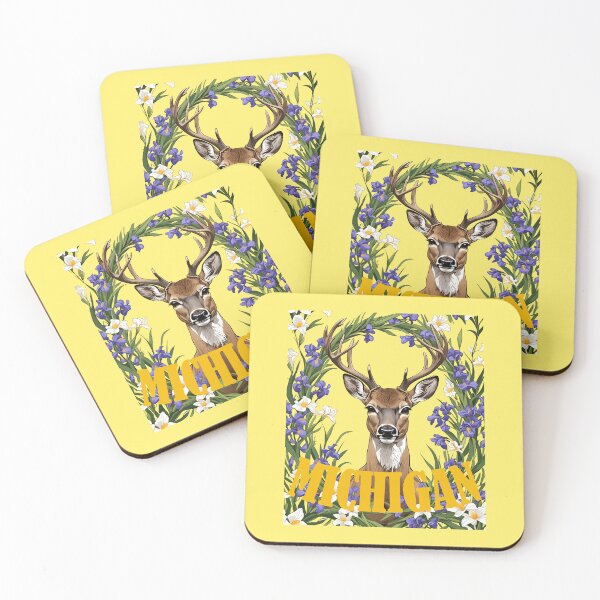 Item preview, MI Deer Botanical Art designed and sold by taiche.