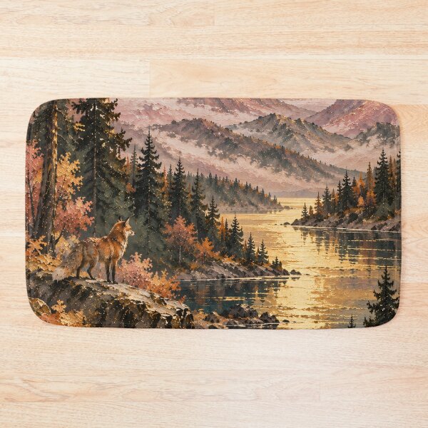 Item preview, Autumn Fox Overlook Oil Painting at Golden Sunset designed and sold by Jozefin's Studio.