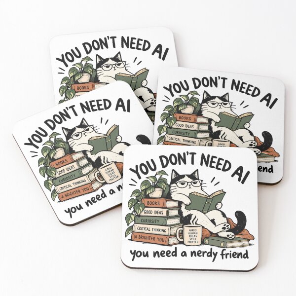 Item preview, You Don't Need AI, You Need A Nerdy Friend Funny Anti AI designed and sold by gordonbwyashop.