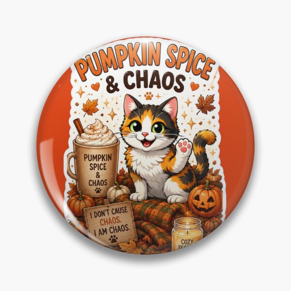 Item preview, Pumpkin Spice and Chaos Calico Cat Design | Chaos Cat Club Funny Autumn Cat designed and sold by DailyStruggleCo.