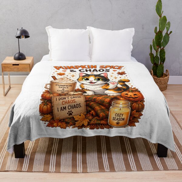 Item preview, Pumpkin Spice and Chaos Calico Cat Design | Chaos Cat Club Funny Autumn Cat designed and sold by DailyStruggleCo.