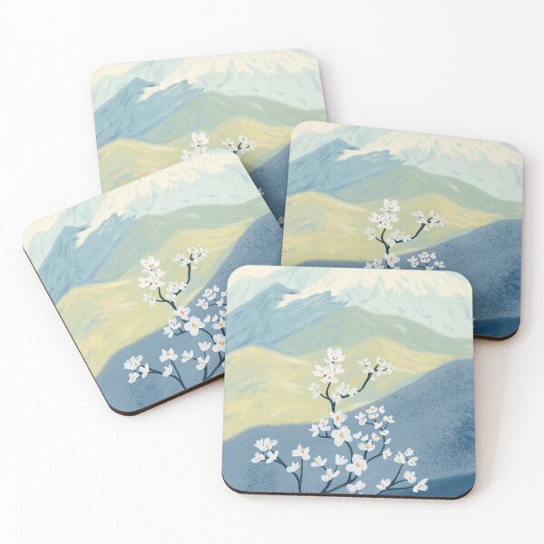 Item preview, Mountain Flower Minimalist Pastel Art Gift for Nature Lovers designed and sold by LafinaArt.