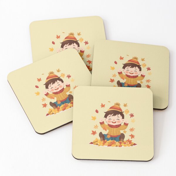 Item preview, Cute Boy Playing in Autumn Leaves designed and sold by SolutionsArt.