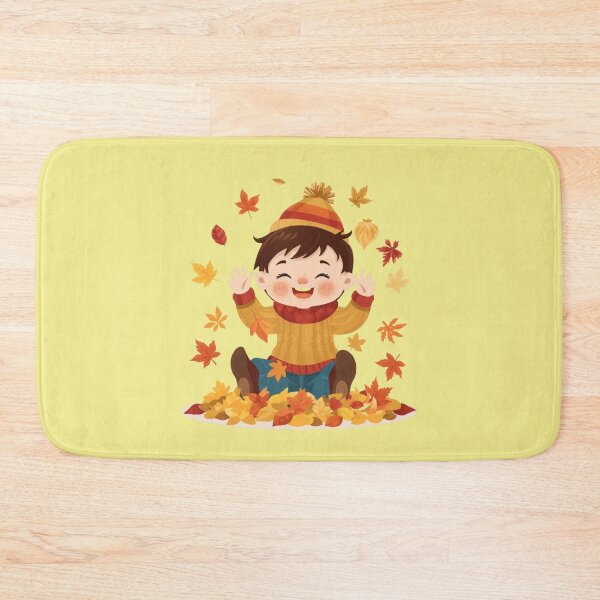 Item preview, Cute Boy Playing in Autumn Leaves designed and sold by SolutionsArt.